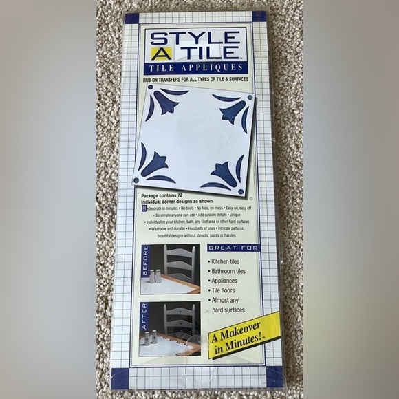 STYLE A TILE APPLIQUES Rub On Set of 72 Tulip Transfers Arts and Crafts Upcycles - Picture 3 of 6